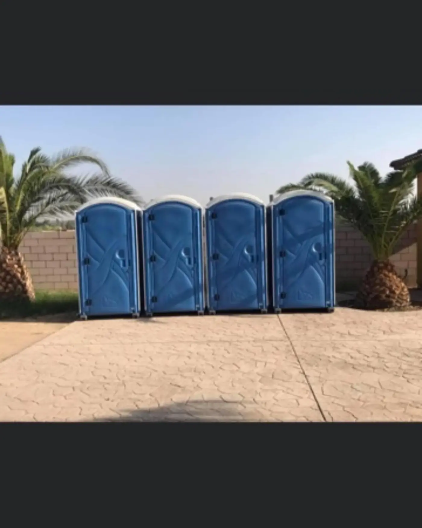 Portable toilets set up for a rental, the type we deliver in Plum, PA