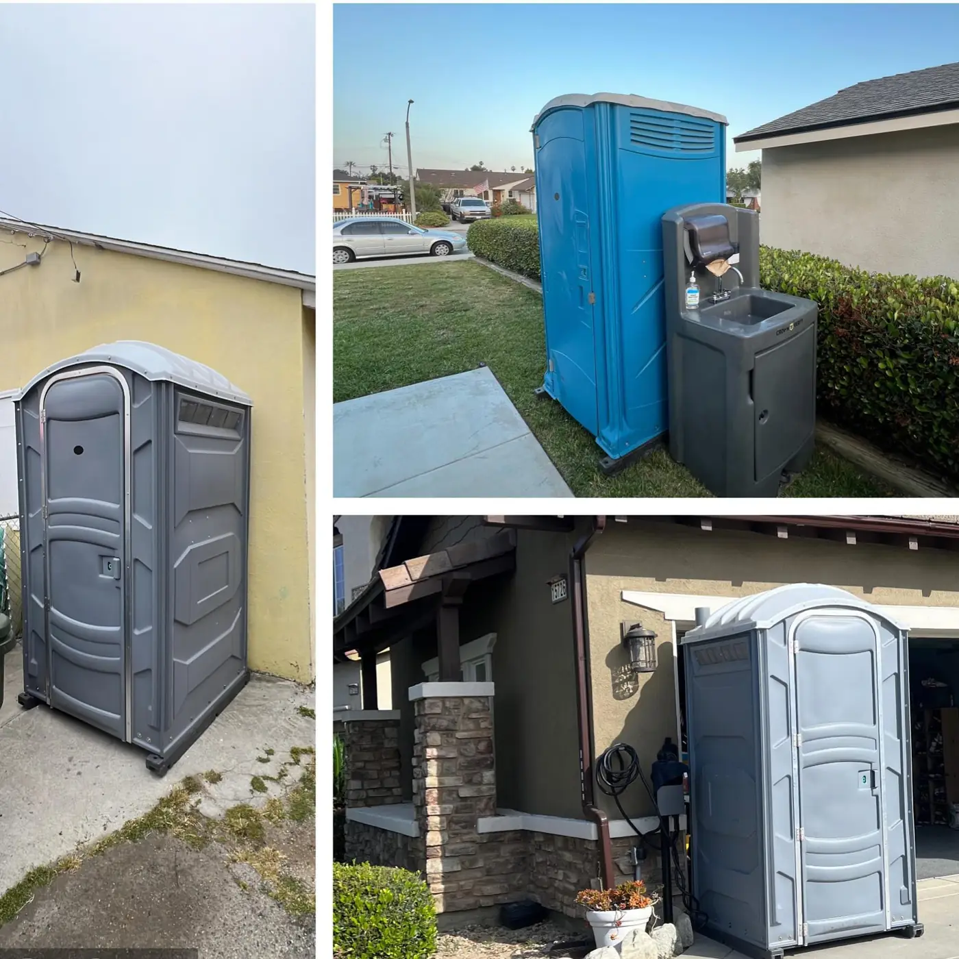 Portable toilets set up for a rental, the type we deliver in Mars, PA
