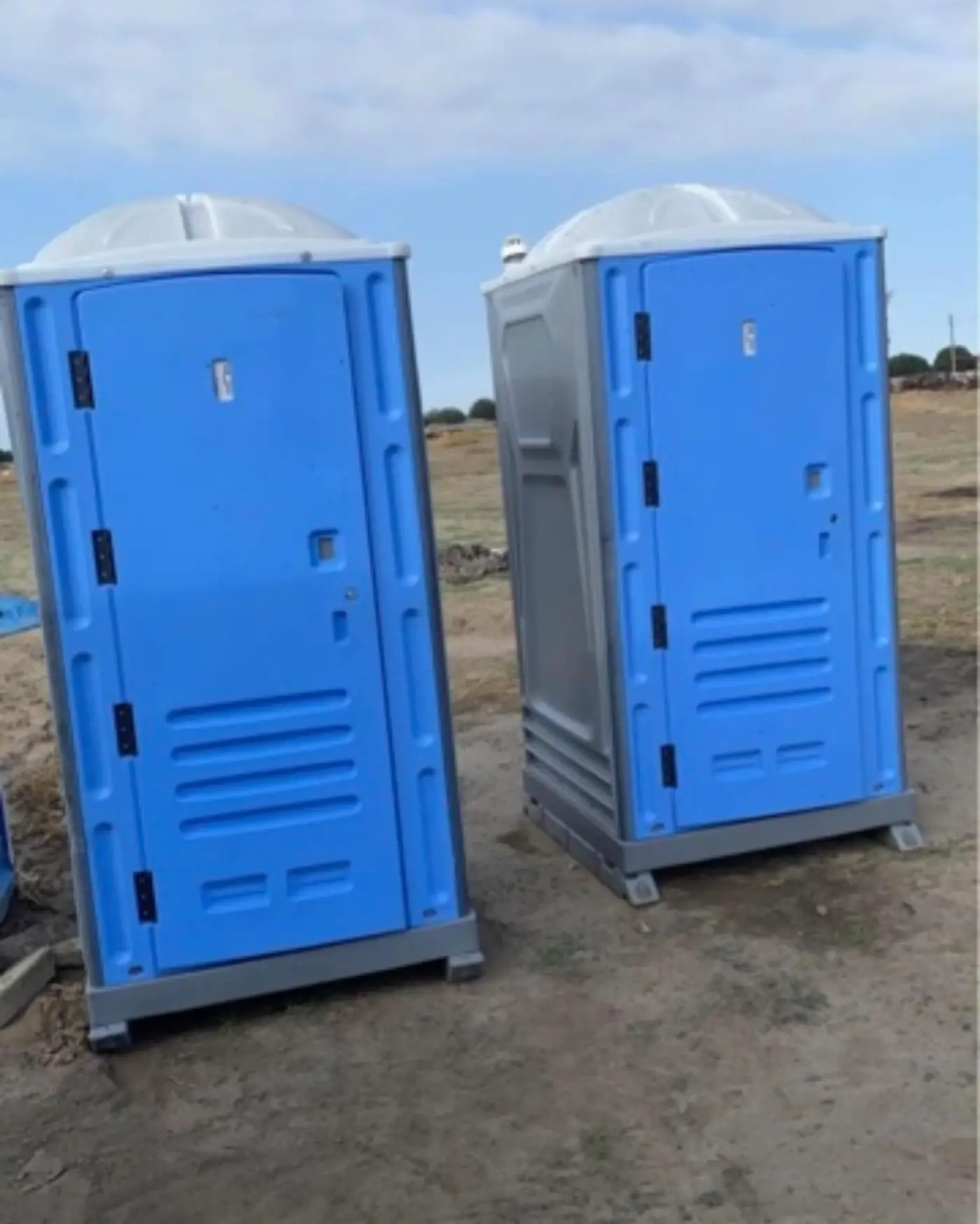 Portable toilets set up for a rental, the type we deliver in Beaver County, PA