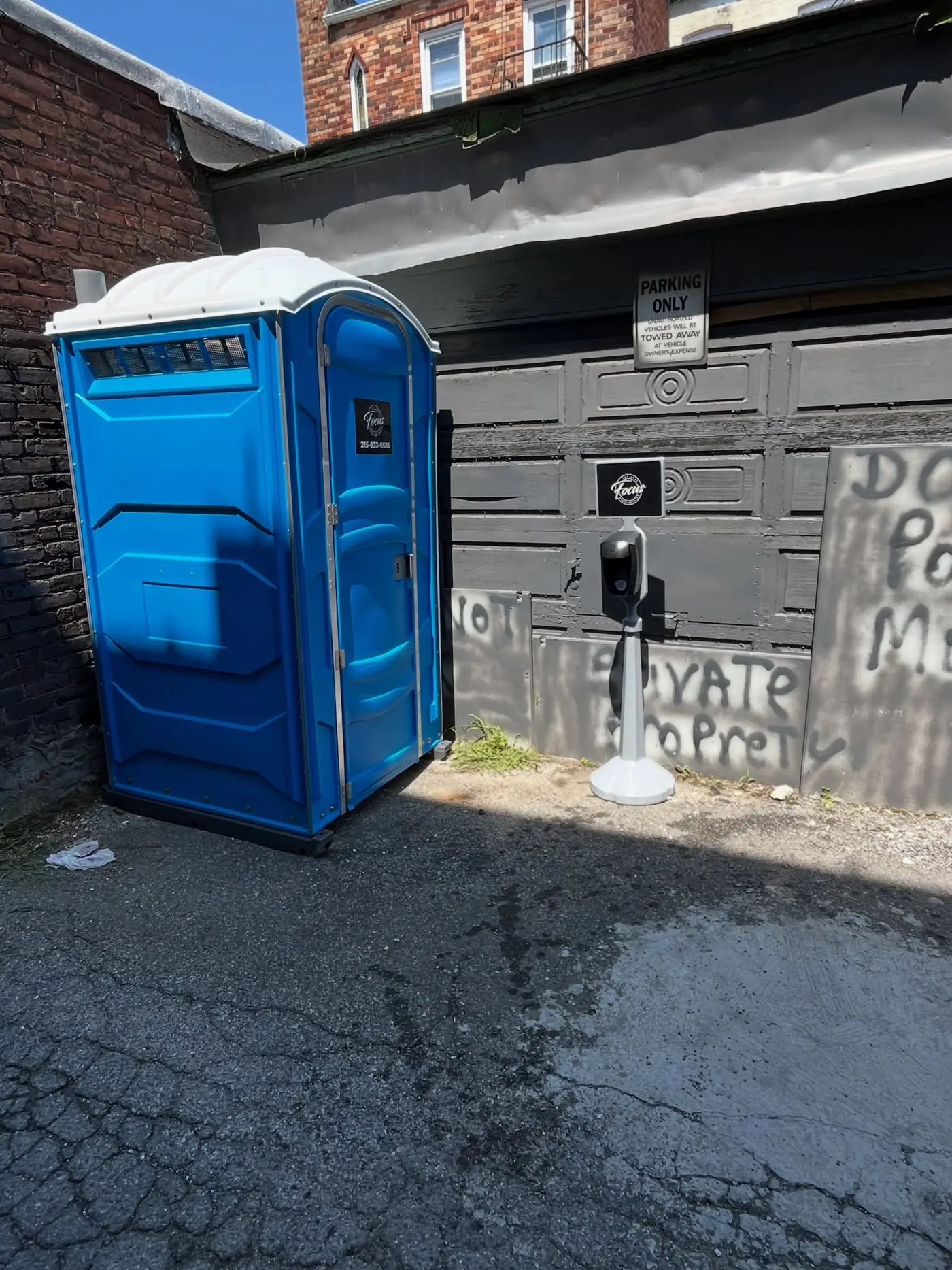 Portable toilets set up for a rental, the type we deliver in Lancaster, PA