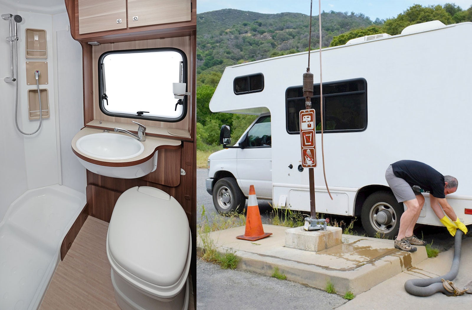 Portable RV/camper toilet and holding tank setup in Butler, Pennsylvania